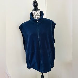 Columbia Men’s Navy Blue Full Zip Fleece Logo Vest Size XL